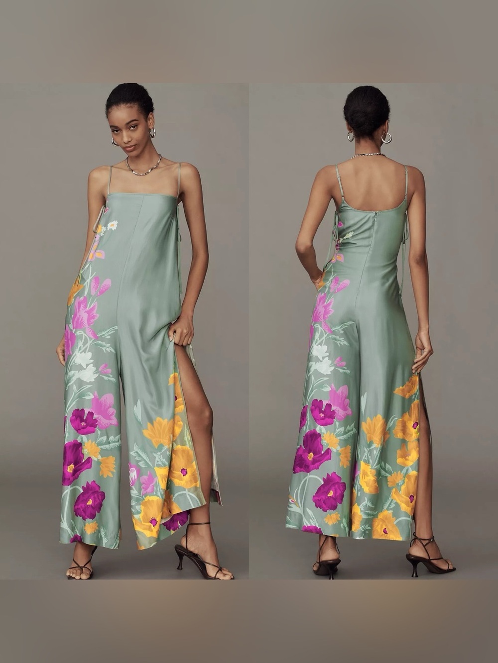 By Anthropologie Printed Wide-Leg Jumpsuit Size XL